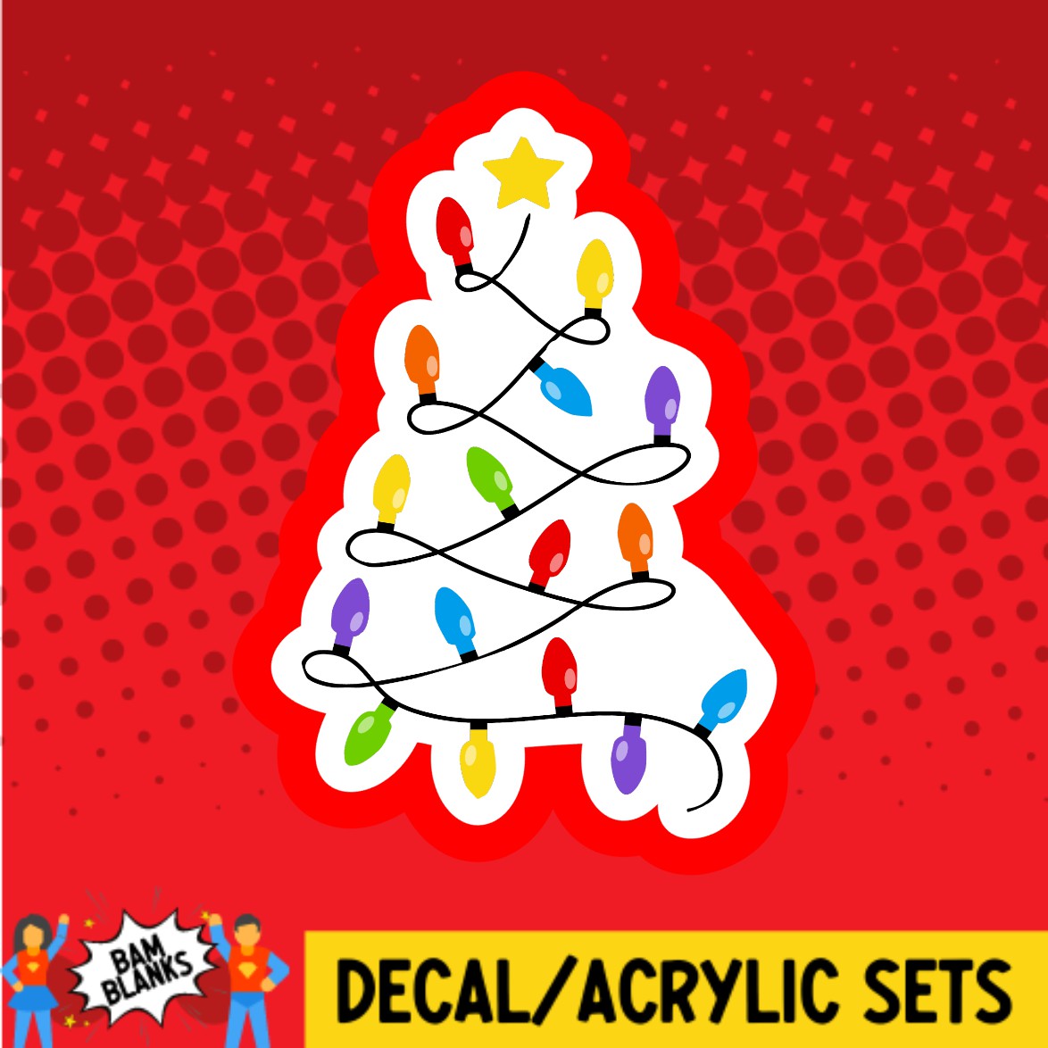 Christmas Lights Tree - DECAL AND ACRYLIC SHAPE #DA03480