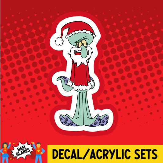 Christmas Sea Squid - DECAL AND ACRYLIC SHAPE #DA02579