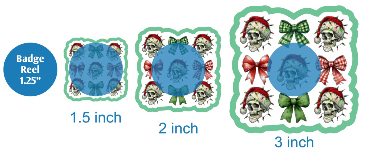 Christmas Skeletons Bows Collage - DECAL AND ACRYLIC SHAPE #DA03398