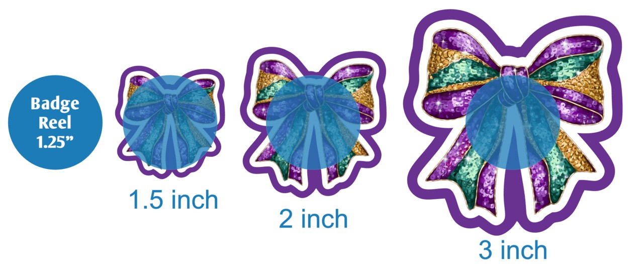 Coquette Glitter Mardi Gras Colored Bow - DECAL AND ACRYLIC SHAPE #DA03574