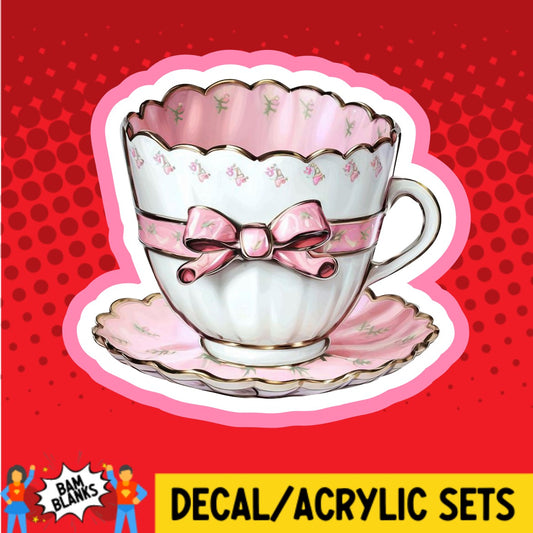 Coquette Tea Cup - DECAL AND ACRYLIC SHAPE #DA02372