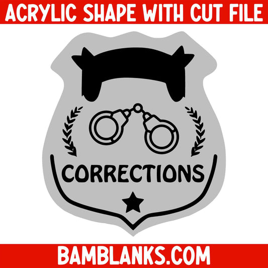 Correctional Officer Badge - Acrylic Shape #1427