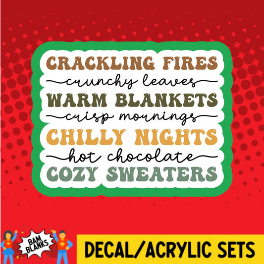 Crackling Fires and Chilly Nights - DECAL AND ACRYLIC SHAPE #DA02693