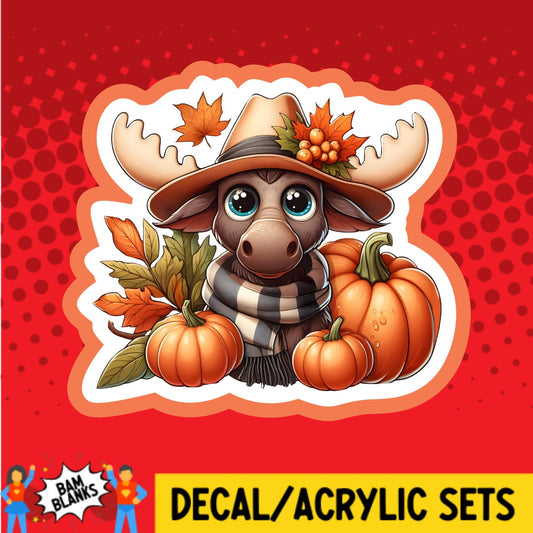 Cute Fall Moose - DECAL AND ACRYLIC SHAPE #DA03237