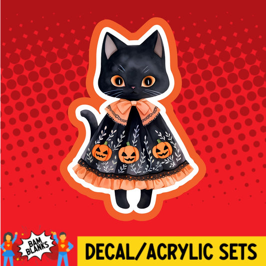 Cute Halloween Cat 1 - DECAL AND ACRYLIC SHAPE #DA02374