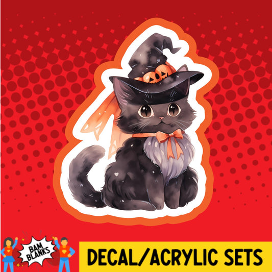 Cute Halloween Cat 3 - DECAL AND ACRYLIC SHAPE #DA02376