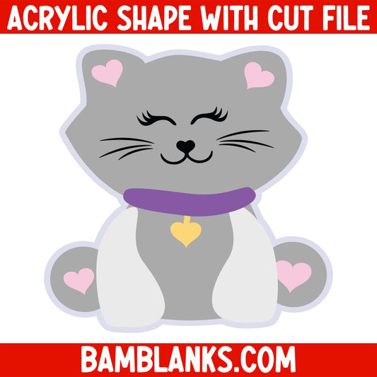 Cute Kitty - Acrylic Shape #1856