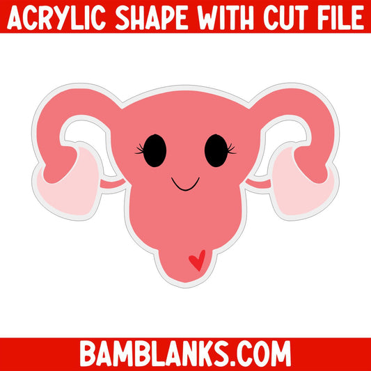 Cute Uterus - Acrylic Shape #327