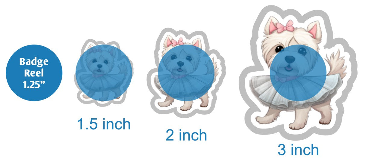 Cute Westie wearing Skirt - DECAL AND ACRYLIC SHAPE #DA03245