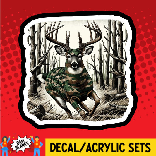 Deer in Camo - DECAL AND ACRYLIC SHAPE #DA02393