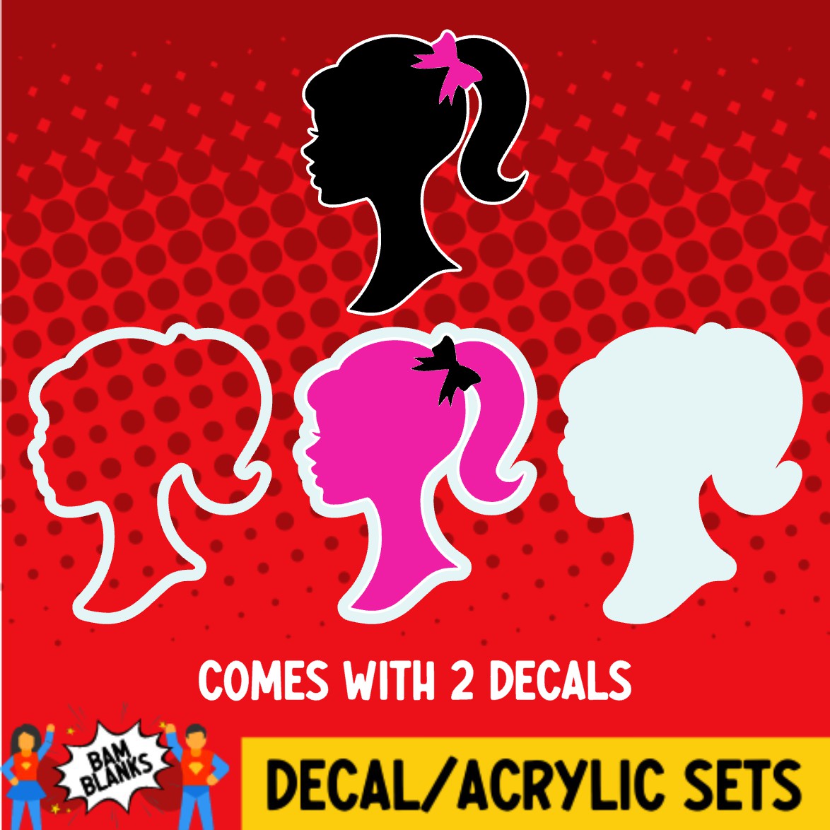 Doll Head Shaker - DECAL AND ACRYLIC SHAPE #DA02347 – BAM Blanks and More