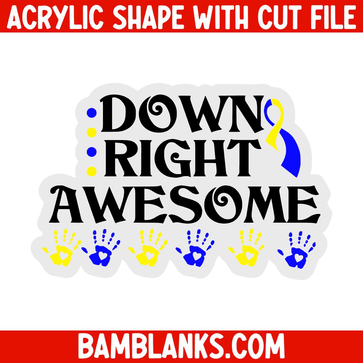 Down Right Awesome - Acrylic Shape #1958