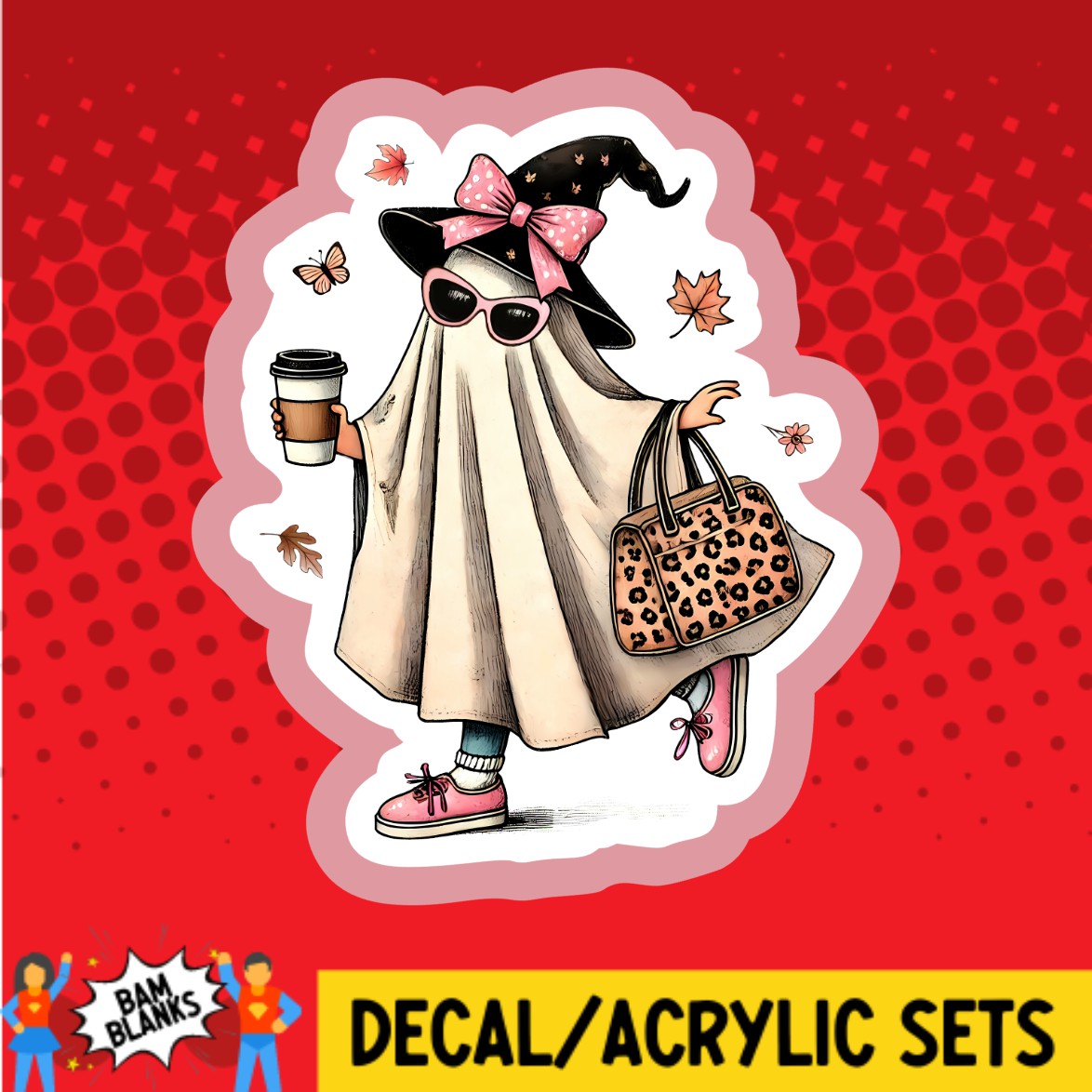 Fall Witch Ghost with Coffee - DECAL AND ACRYLIC SHAPE #DA03345 – BAM ...