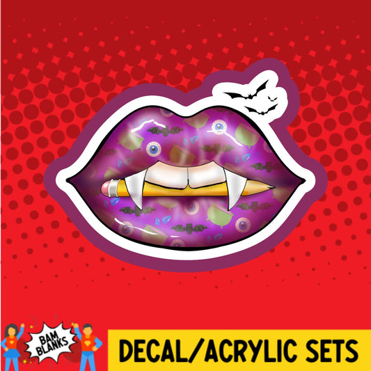 Fangs with Pencil - DECAL AND ACRYLIC SHAPE #DA03192