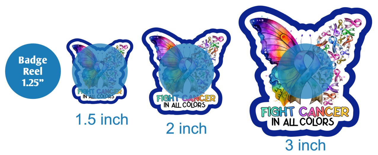 Fight Cancer In All Colors Butterfly - DECAL AND ACRYLIC SHAPE #DA03392