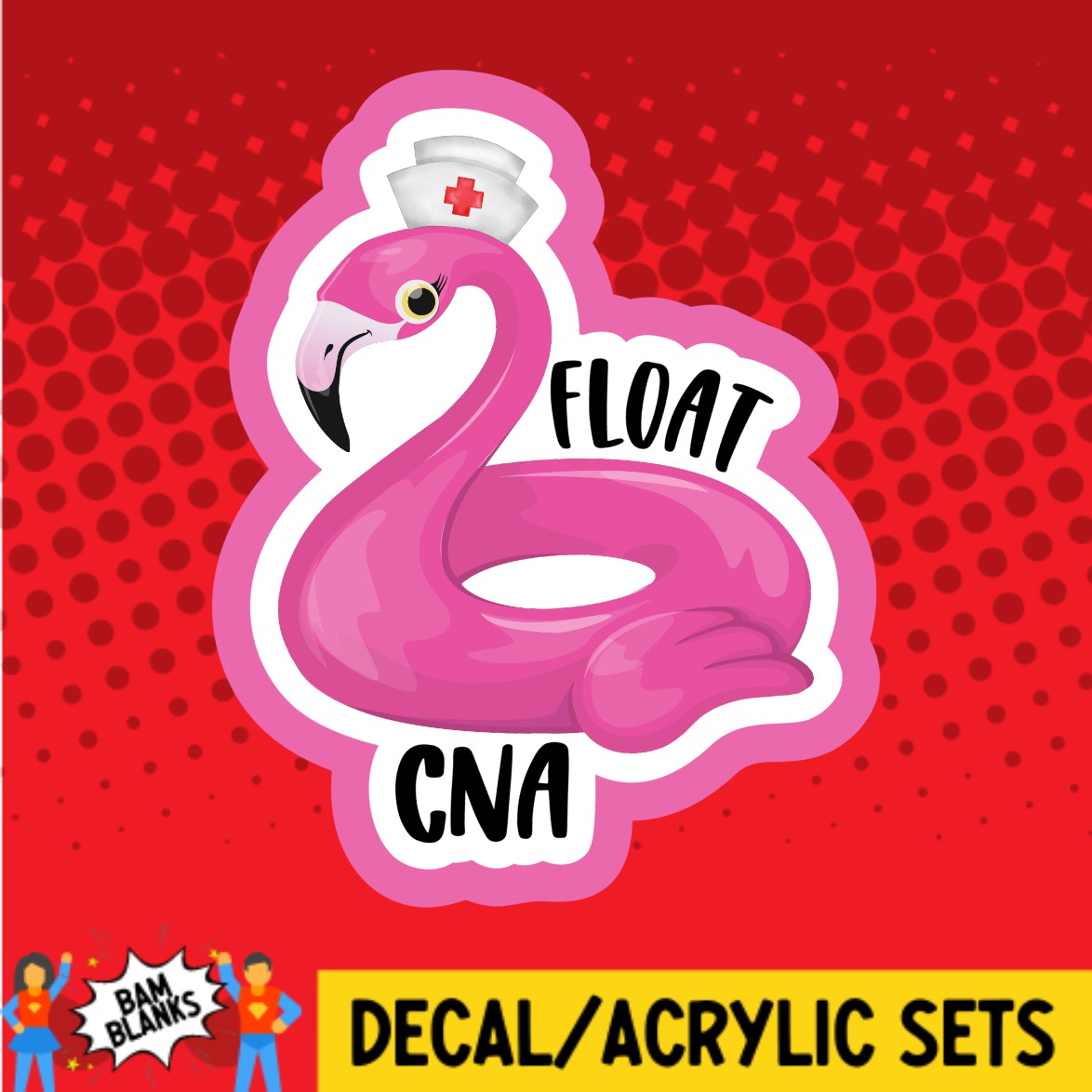 Float CNA Flamingo - DECAL AND ACRYLIC SHAPE #DA03259