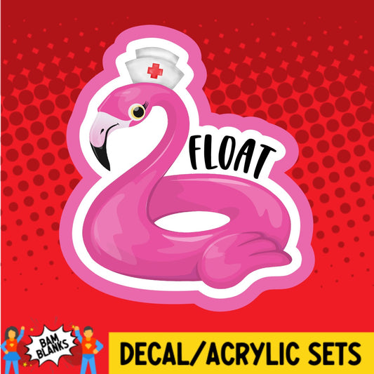 Float Flamingo - DECAL AND ACRYLIC SHAPE #DA03260