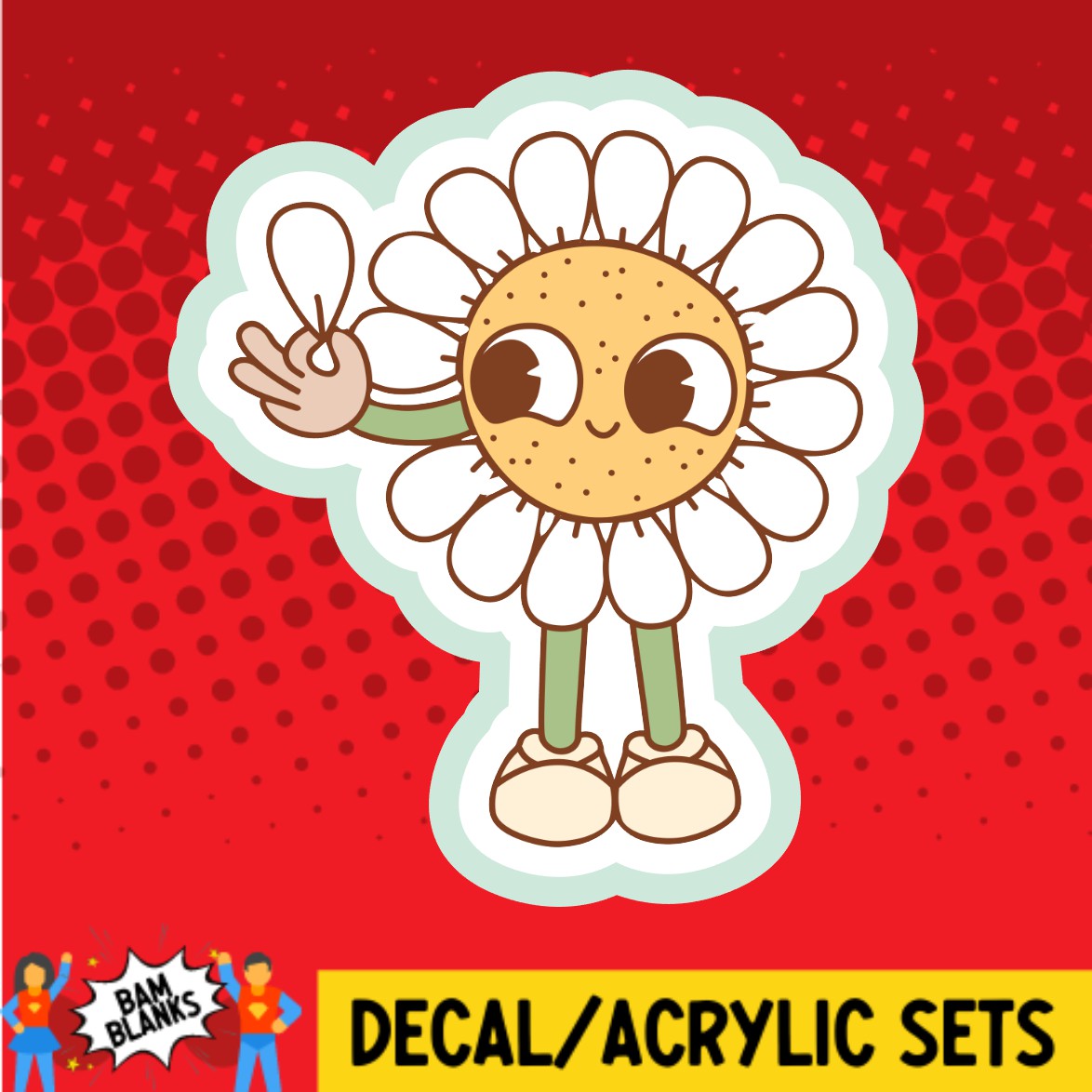 Flower Character - DECAL AND ACRYLIC SHAPE #DA02178