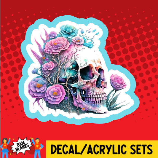 Flower Skull - DECAL AND ACRYLIC SHAPE #DA02973