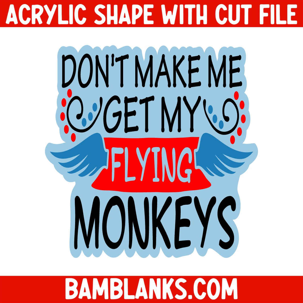 Flying Monkeys -  Acrylic Shape #887