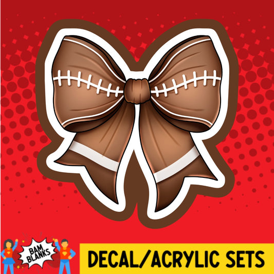 Football Coquette Bow - DECAL AND ACRYLIC SHAPE #DA03317