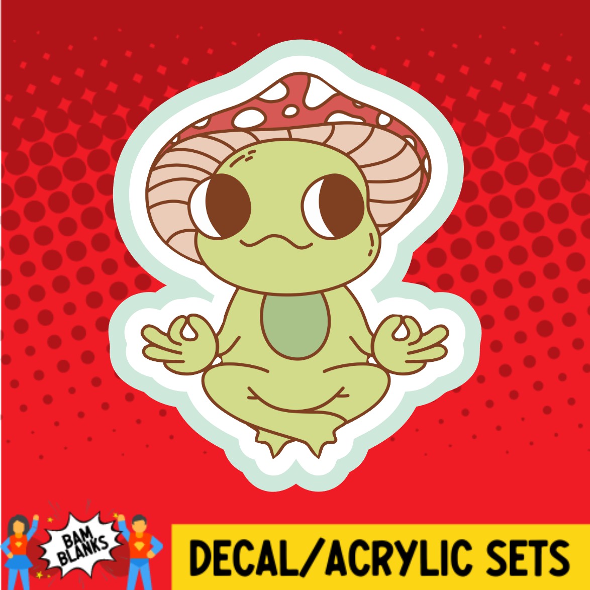 Frog with Mushroom Hat - DECAL AND ACRYLIC SHAPE #DA02181