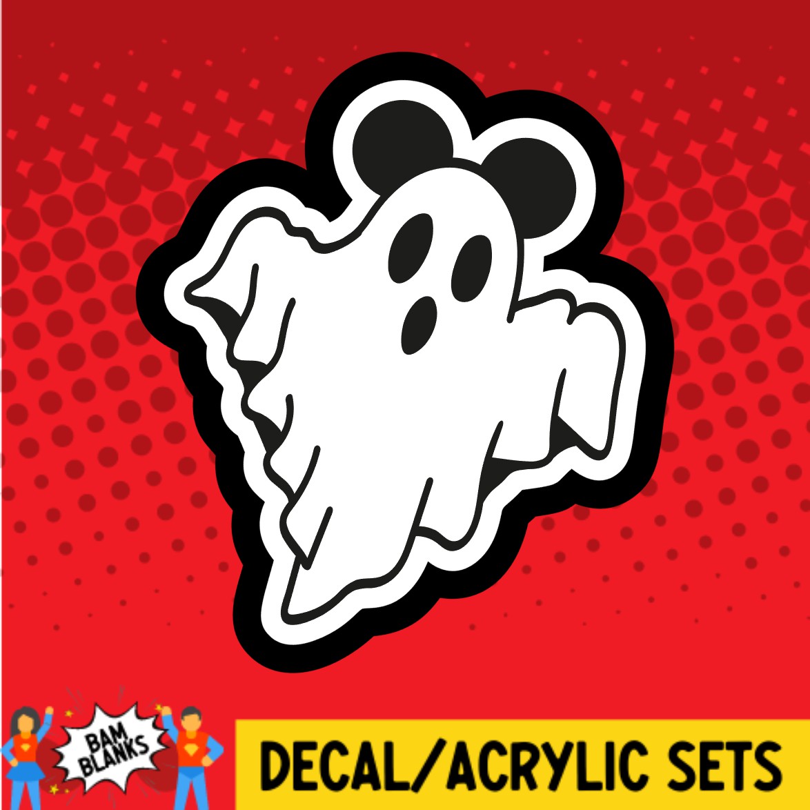 Ghost Mouse - DECAL AND ACRYLIC SHAPE #DA03356 – BAM Blanks and More