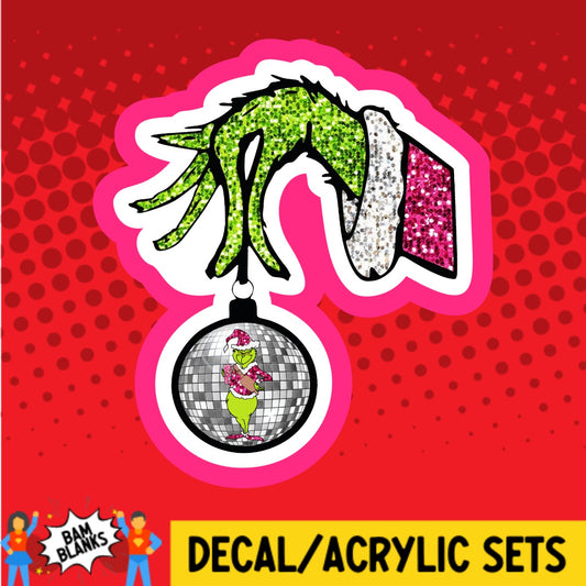 Green Hand Disco Ball - DECAL AND ACRYLIC SHAPE #DA03440