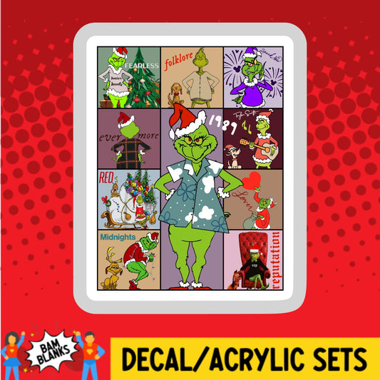 Grinch Eras Collage - DECAL AND ACRYLIC SHAPE #DA03443