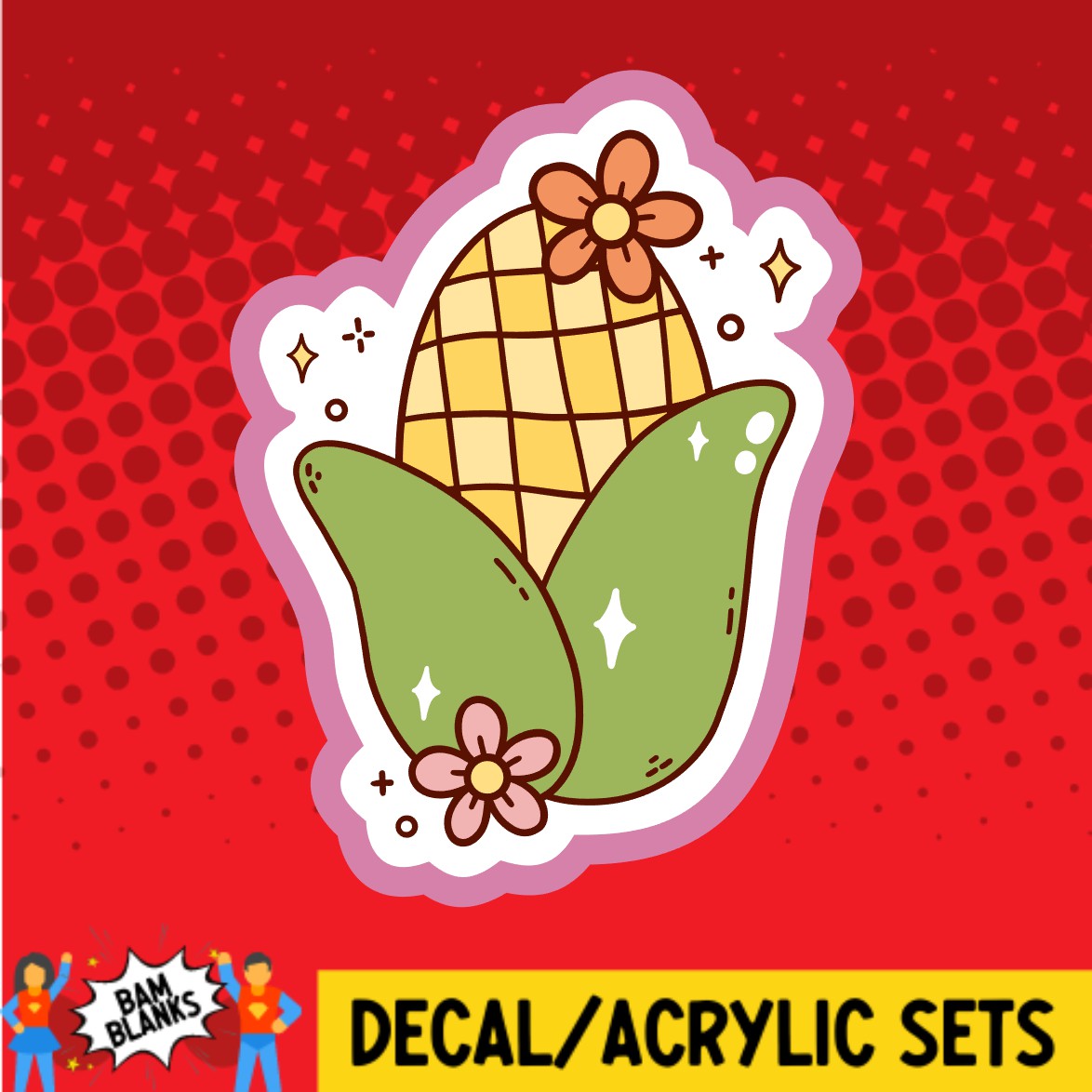 Groovy Corn - DECAL AND ACRYLIC SHAPE #DA03296