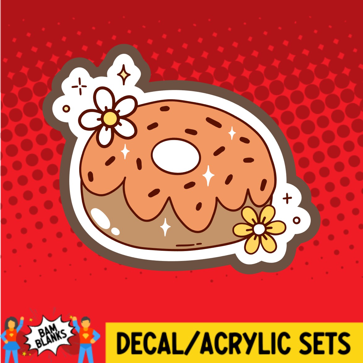 Groovy Donut - DECAL AND ACRYLIC SHAPE #DA03298