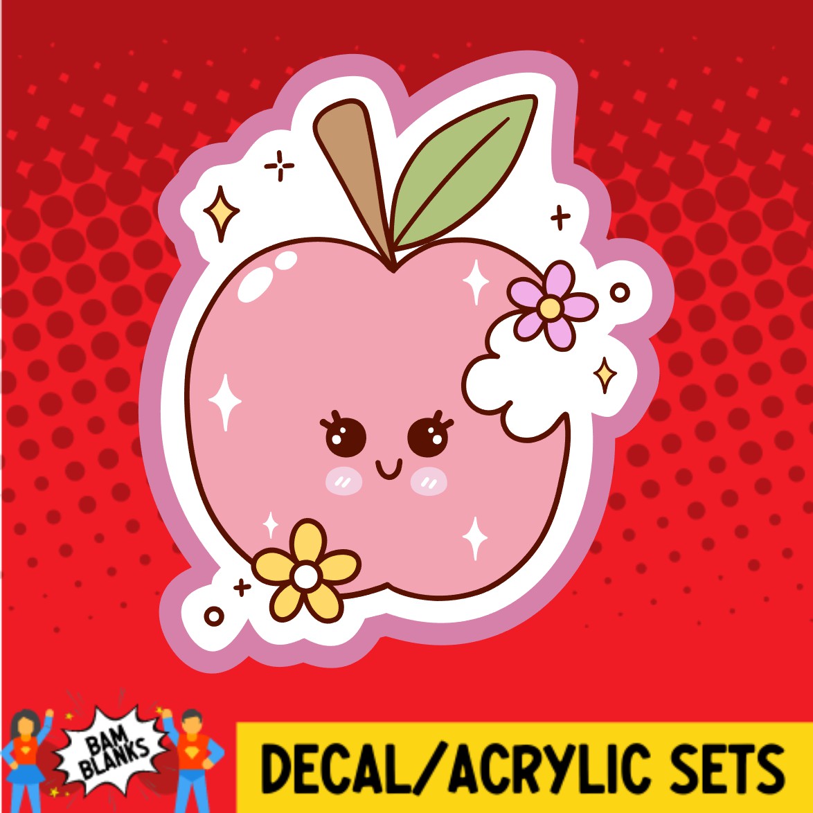 Groovy Eaten Apple - DECAL AND ACRYLIC SHAPE #DA03299