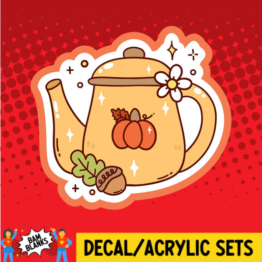 Groovy Fall Tea Pot - DECAL AND ACRYLIC SHAPE #DA03301