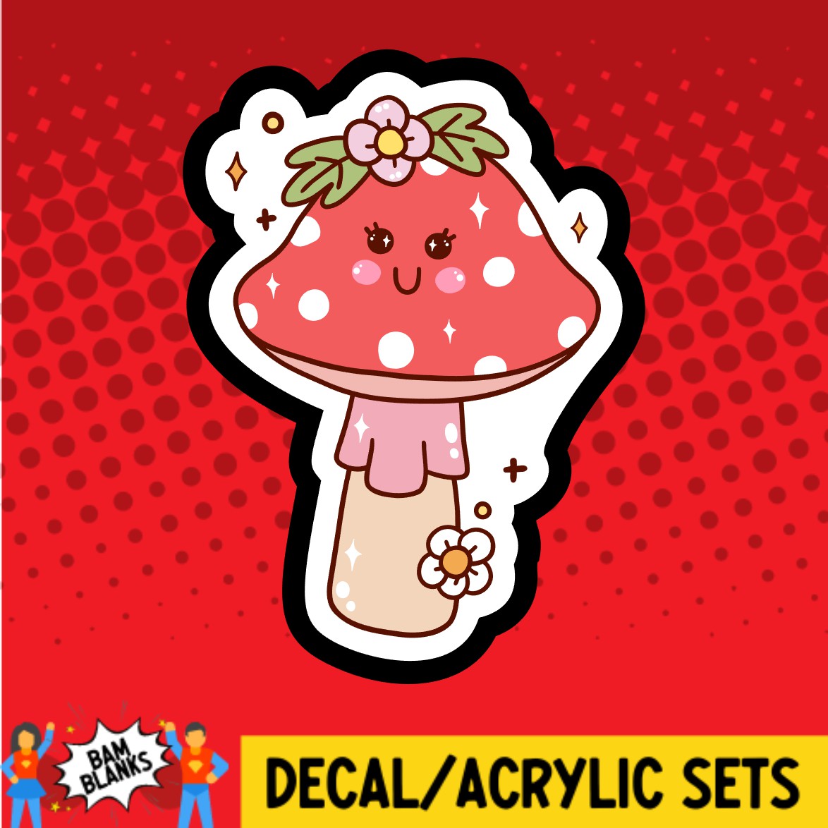 Groovy Polka Dot Mushroom - DECAL AND ACRYLIC SHAPE #DA03305