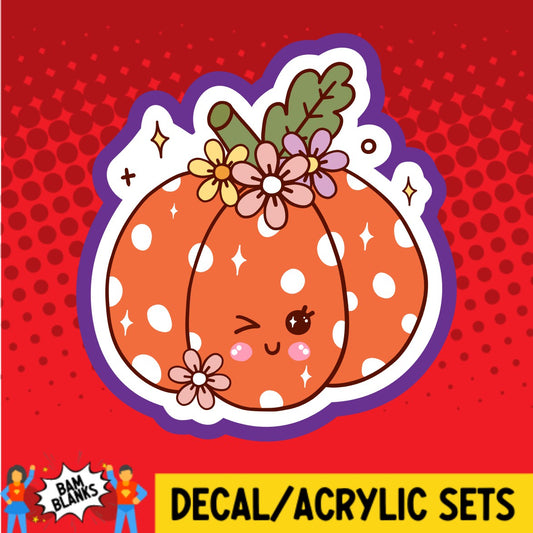 Groovy Polka Dot Pumpkin - DECAL AND ACRYLIC SHAPE #DA03352