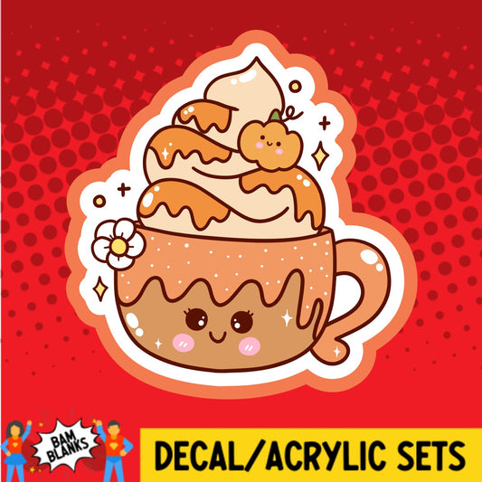 Groovy Pumpkin Spice Latte - DECAL AND ACRYLIC SHAPE #DA03306