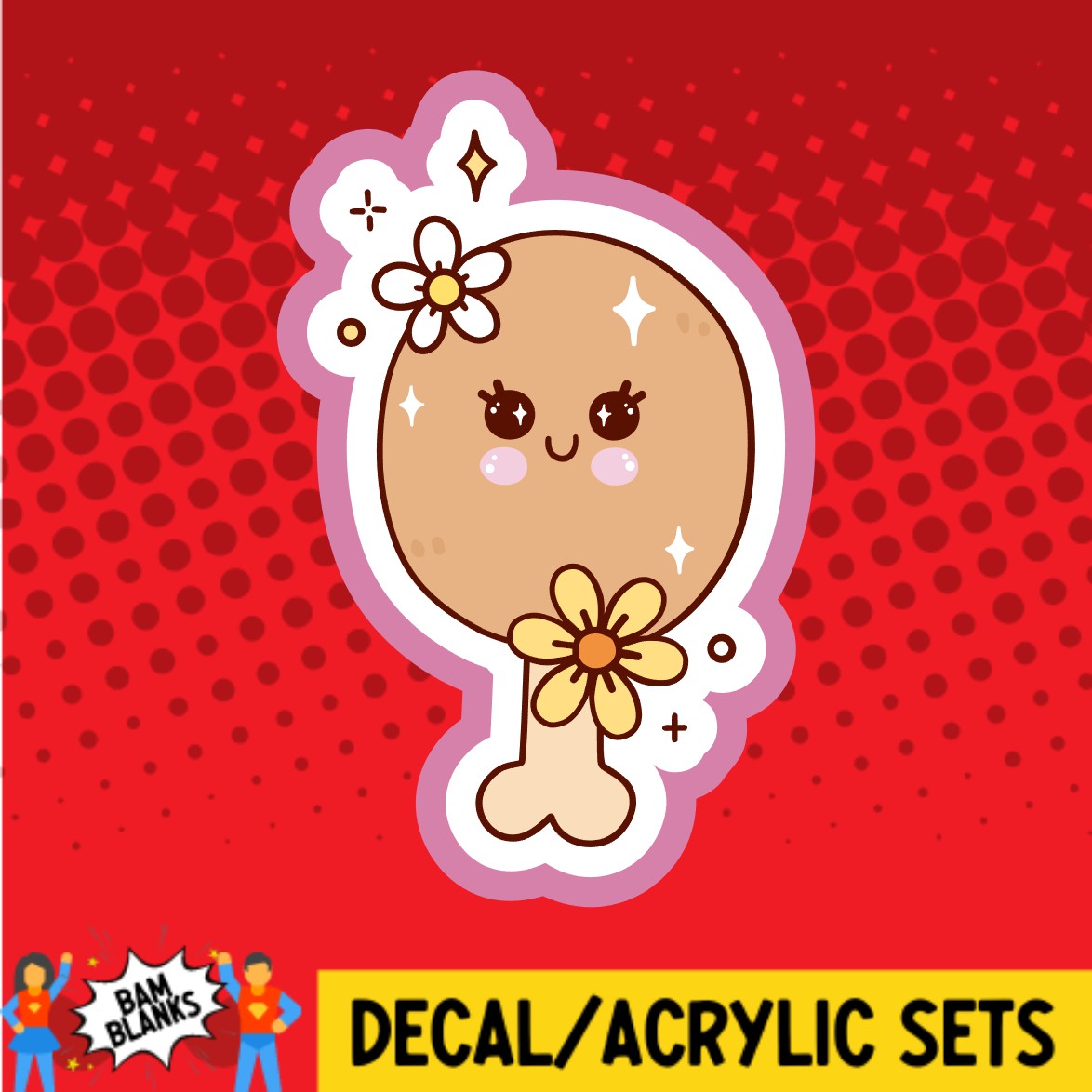 Groovy Turkey Leg - DECAL AND ACRYLIC SHAPE #DA03309