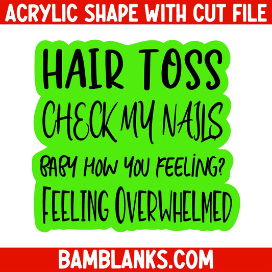 Hair Toss - Acrylic Shape #1431