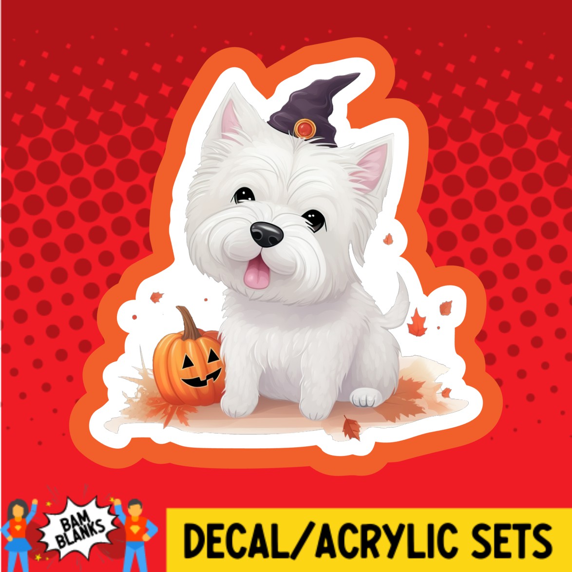 Halloween Westie - DECAL AND ACRYLIC SHAPE #DA03246