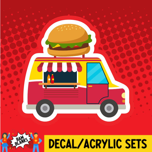 Hamburger Food Truck - DECAL AND ACRYLIC SHAPE #DA02386