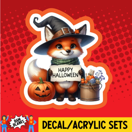 Happy Halloween Fox - DECAL AND ACRYLIC SHAPE #DA02769