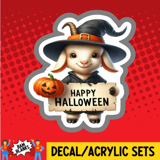 Happy Halloween Goat - DECAL AND ACRYLIC SHAPE #DA02771