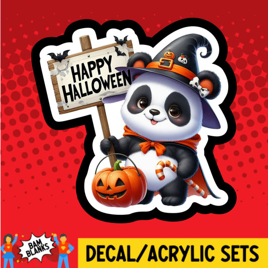 Happy Halloween Panda - DECAL AND ACRYLIC SHAPE #DA02772