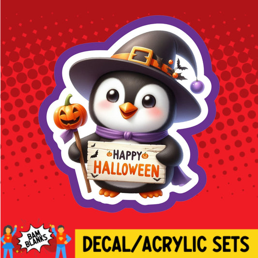 Happy Halloween Penguin - DECAL AND ACRYLIC SHAPE #DA02773