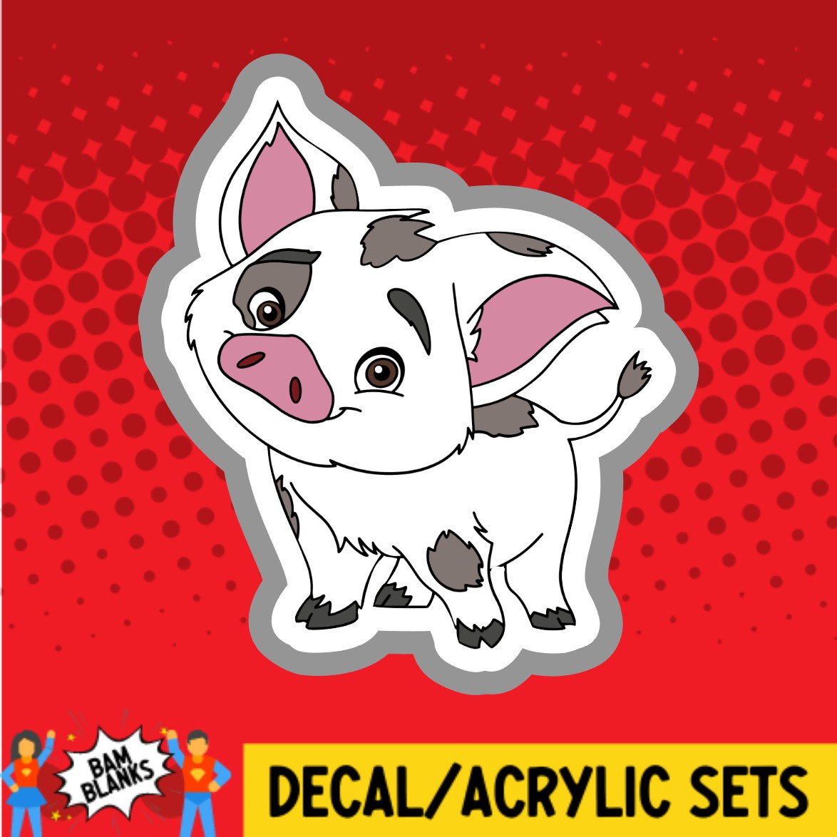 Hawaiian Pig - DECAL AND ACRYLIC SHAPE #DA02205 – BAM Blanks and More