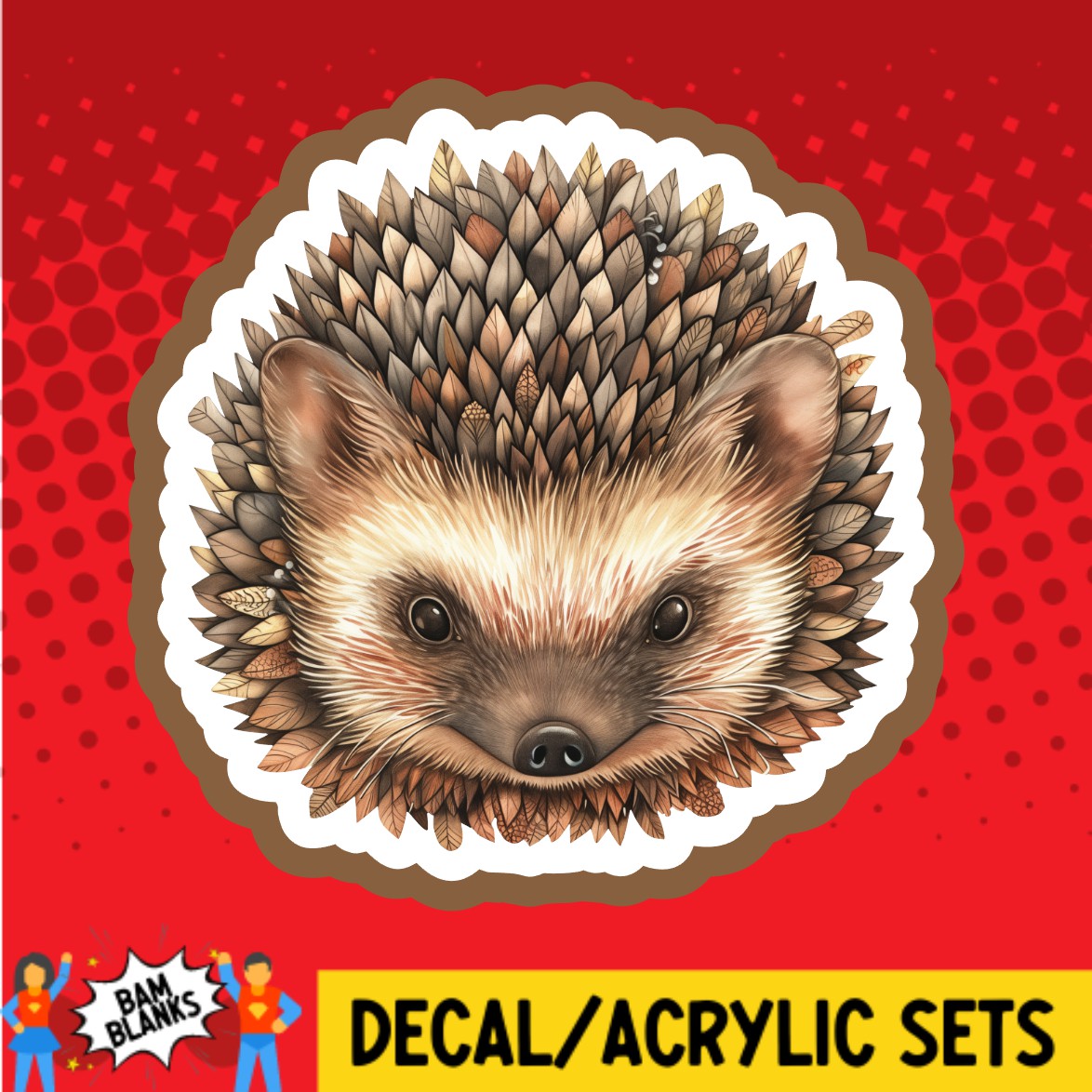 Hedgehog Boho - DECAL AND ACRYLIC SHAPE #DA02412