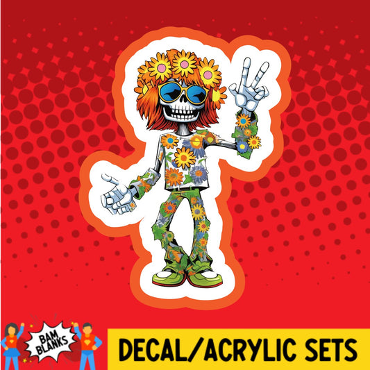 Hippie Skeleton 2 - DECAL AND ACRYLIC SHAPE #DA02292