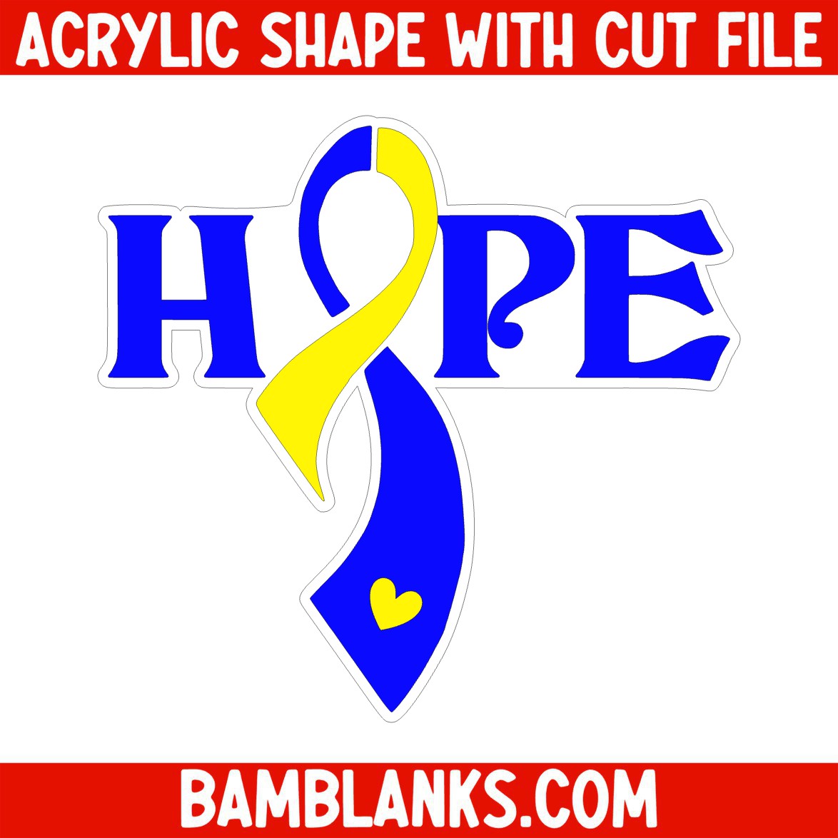 Hope Ribbon - Acrylic Shape #1957 – BAM Blanks and More