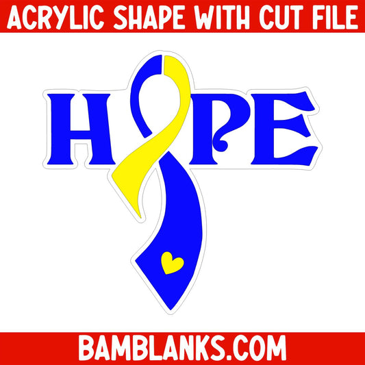 Hope Ribbon - Acrylic Shape #1957