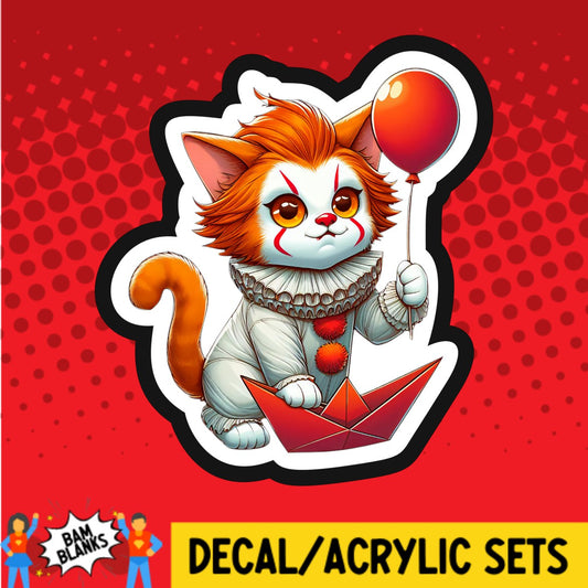 Horror Clown Cat - DECAL AND ACRYLIC SHAPE #DA02999